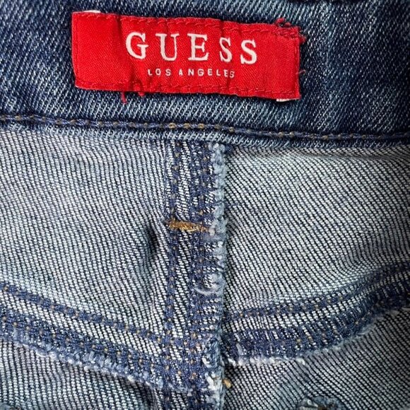 Guess Los Angeles Blue Jean Denim u Short Shorts Daisy Dukes Hot Pants Size 29 C - Picture 8 of 9